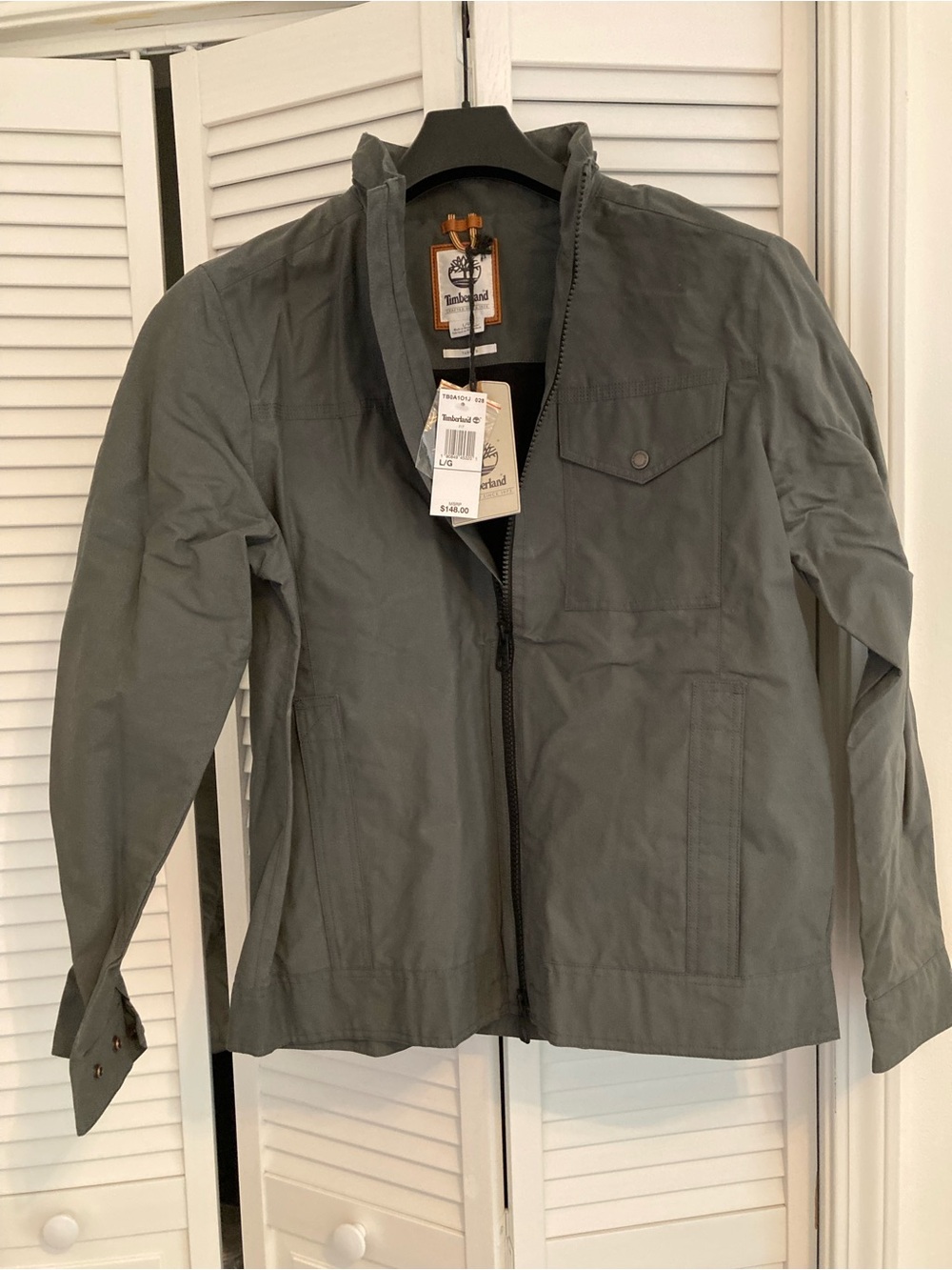Timberland Men's Slate Gray Zip Utility Jacket
